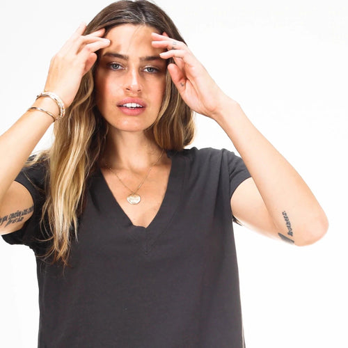 Alanis V-neck Perfect Recycled Cotton Tee Perfectwhitetees 