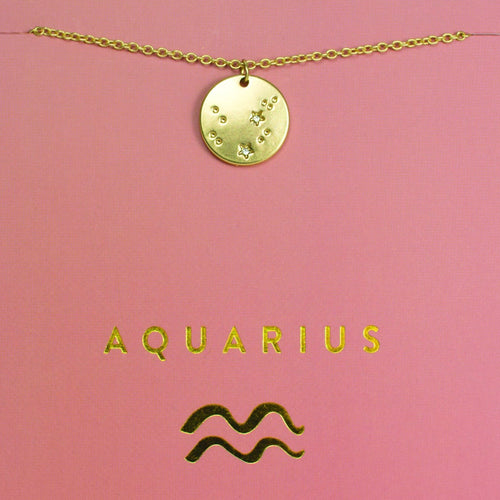 Aquarius - Zodiac Necklace Zodiac necklace Lucky Feather 