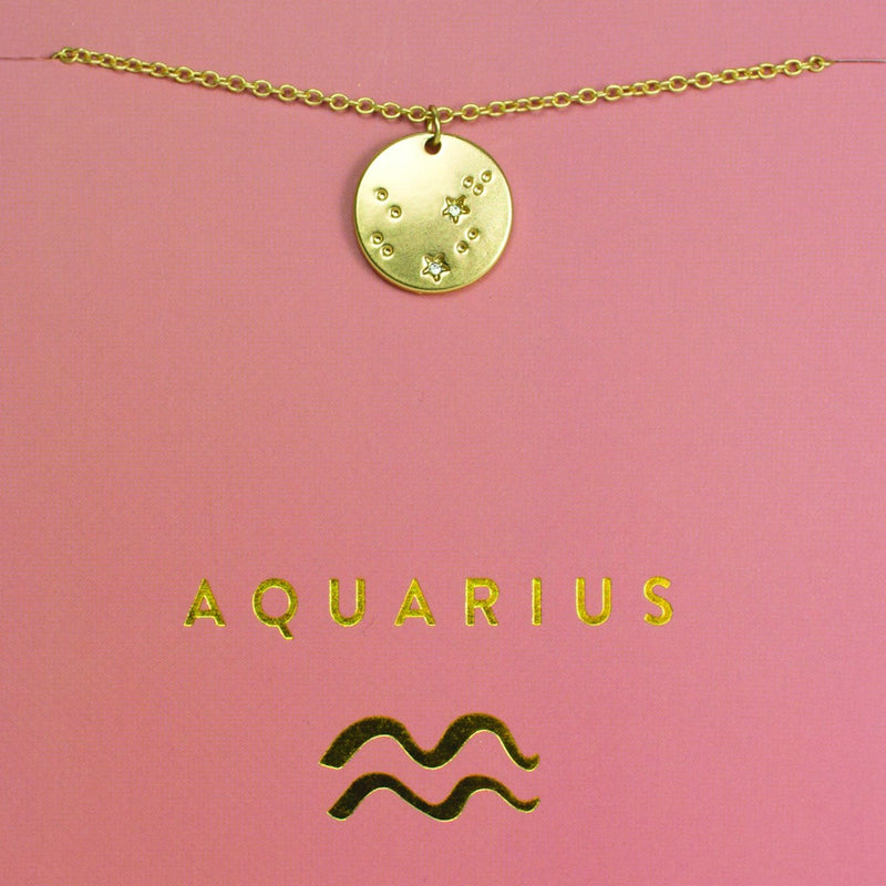 Aquarius - Zodiac Necklace Zodiac necklace Lucky Feather 