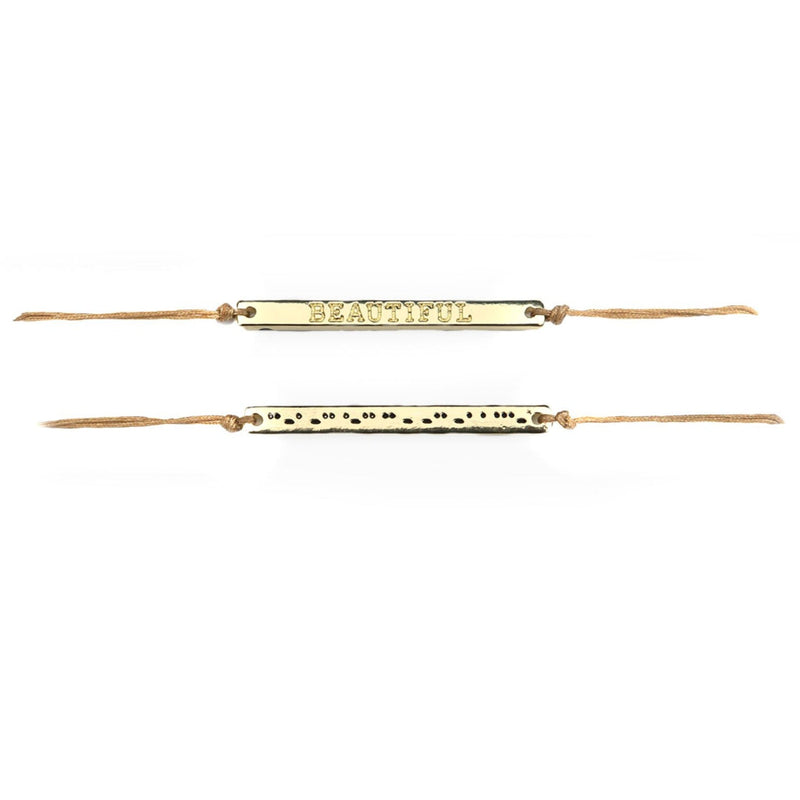 BEAUTIFUL Morse Code Bracelet Lucky Feather 