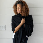 Black Bubble Knit Dreamsoft Organic Cotton 3 in 1 Cozy Wrap Wrap Zestt Organics 