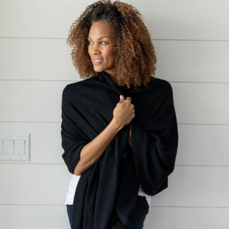Black Bubble Knit Dreamsoft Organic Cotton 3 in 1 Cozy Wrap Wrap Zestt Organics 