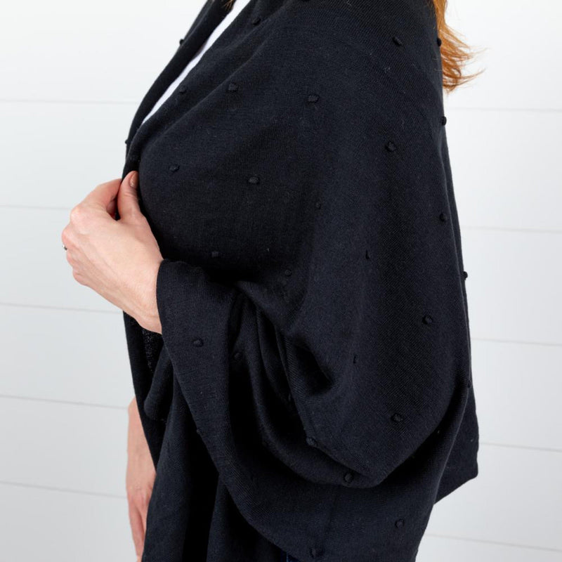 Black Bubble Knit Dreamsoft Organic Cotton 3 in 1 Cozy Wrap Wrap Zestt Organics 