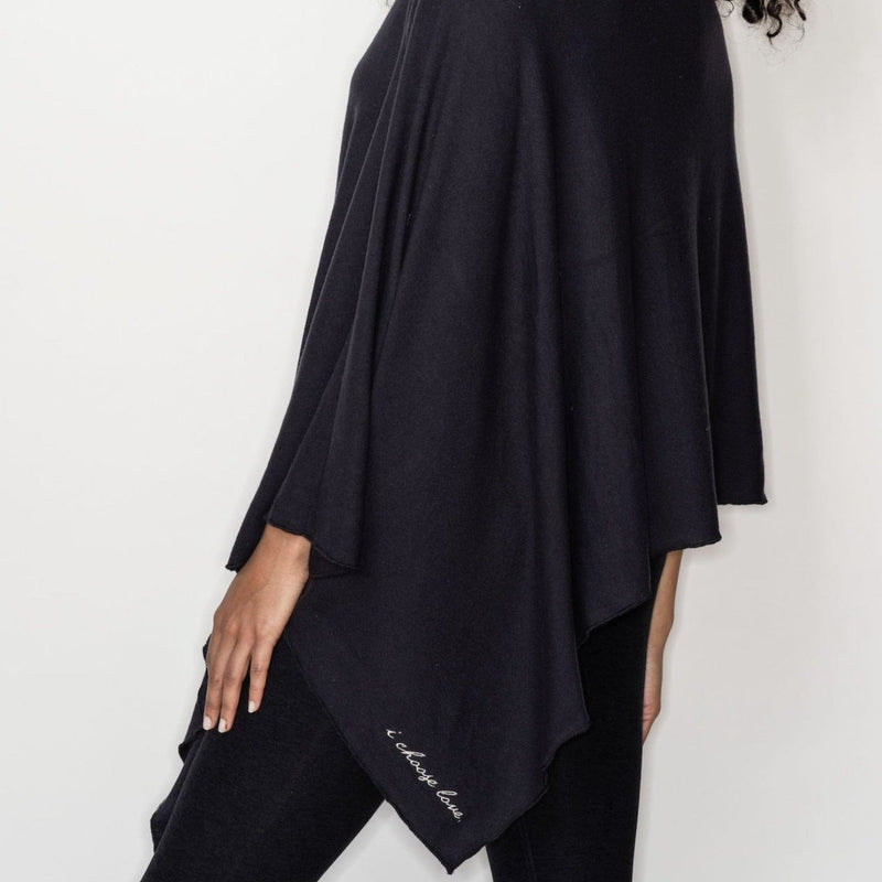 Elegant Poncho - Soft black Ponchos Be Love Apparel 