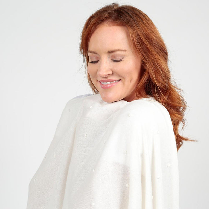 Ivory Bubble Knit Dreamsoft Organic Cotton 3 in 1 Cozy Wrap Wrap Zestt Organics 