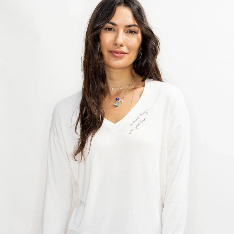 Ultra-Soft V-Neck Pullover - Do Small Things With Great Love Tops Be Love Apparel 