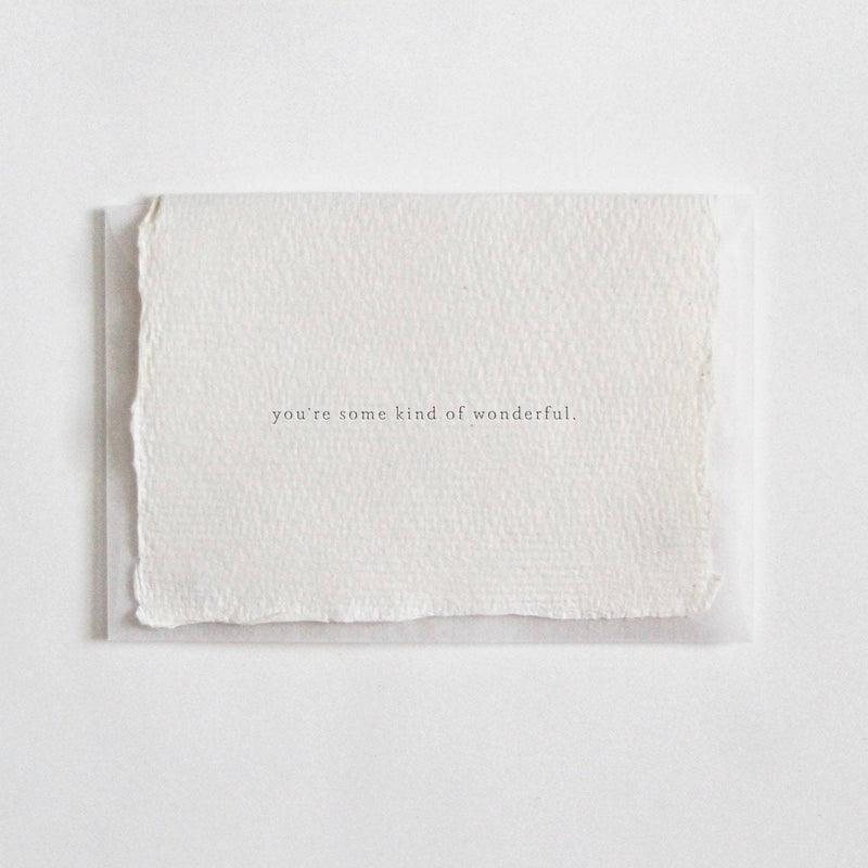 You're Some Kind of Wonderful Letterpress Mini Card Belinda Love Lee Paperie 